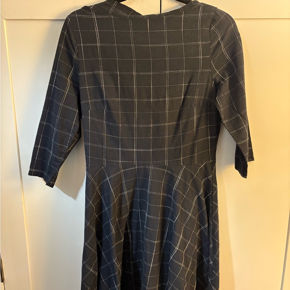 Devon Navy Plaid Swing Dress